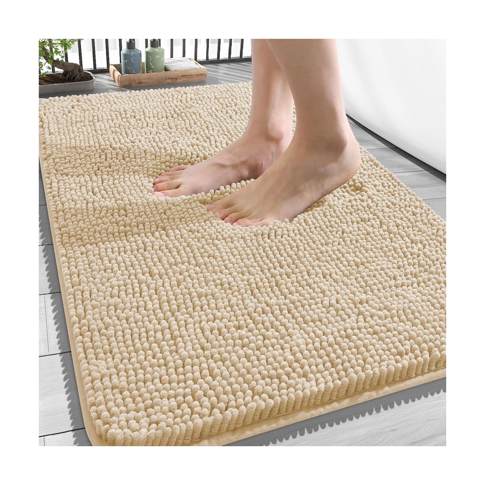 OLANLY Bathroom Rugs 34x21, Extra Soft Absorbent Chenille Bath Rugs