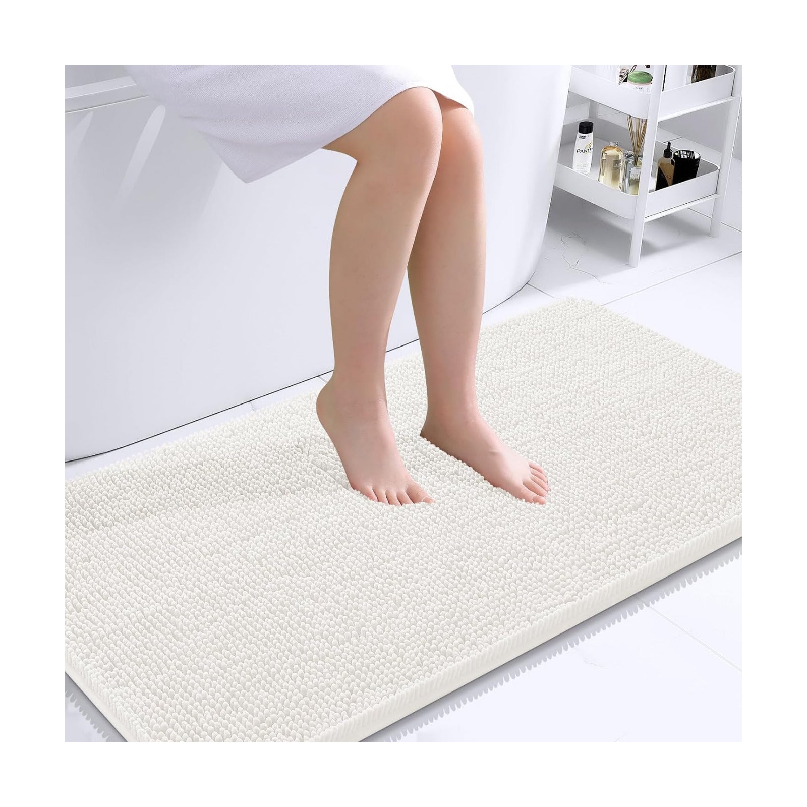 OLANLY Bathroom Runner Rugs 45x27, Extra Soft Absorbent Chenille Bath Rugs