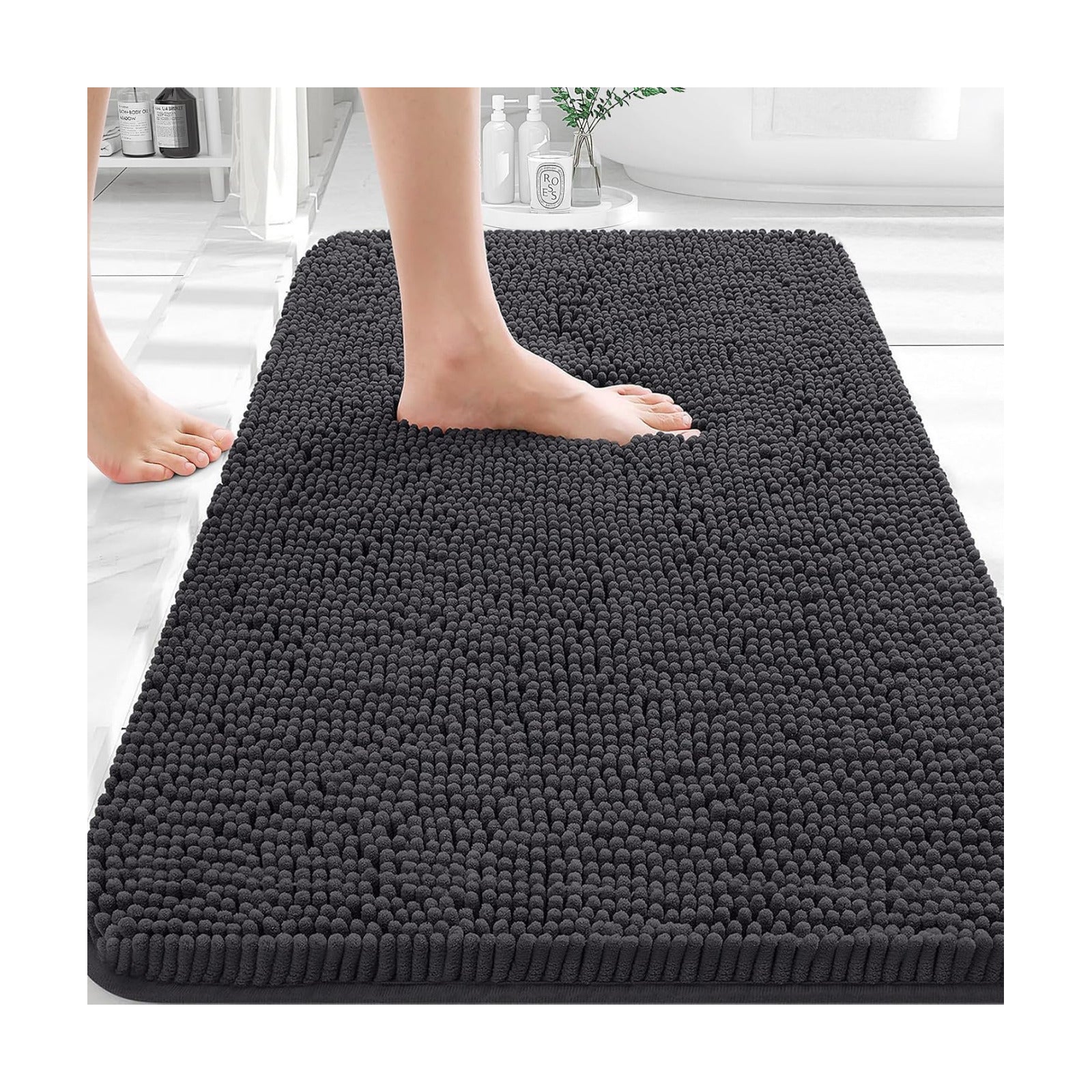 OLANLY Bathroom Rugs 35x24, Extra Soft Absorbent Chenille Bath Rugs