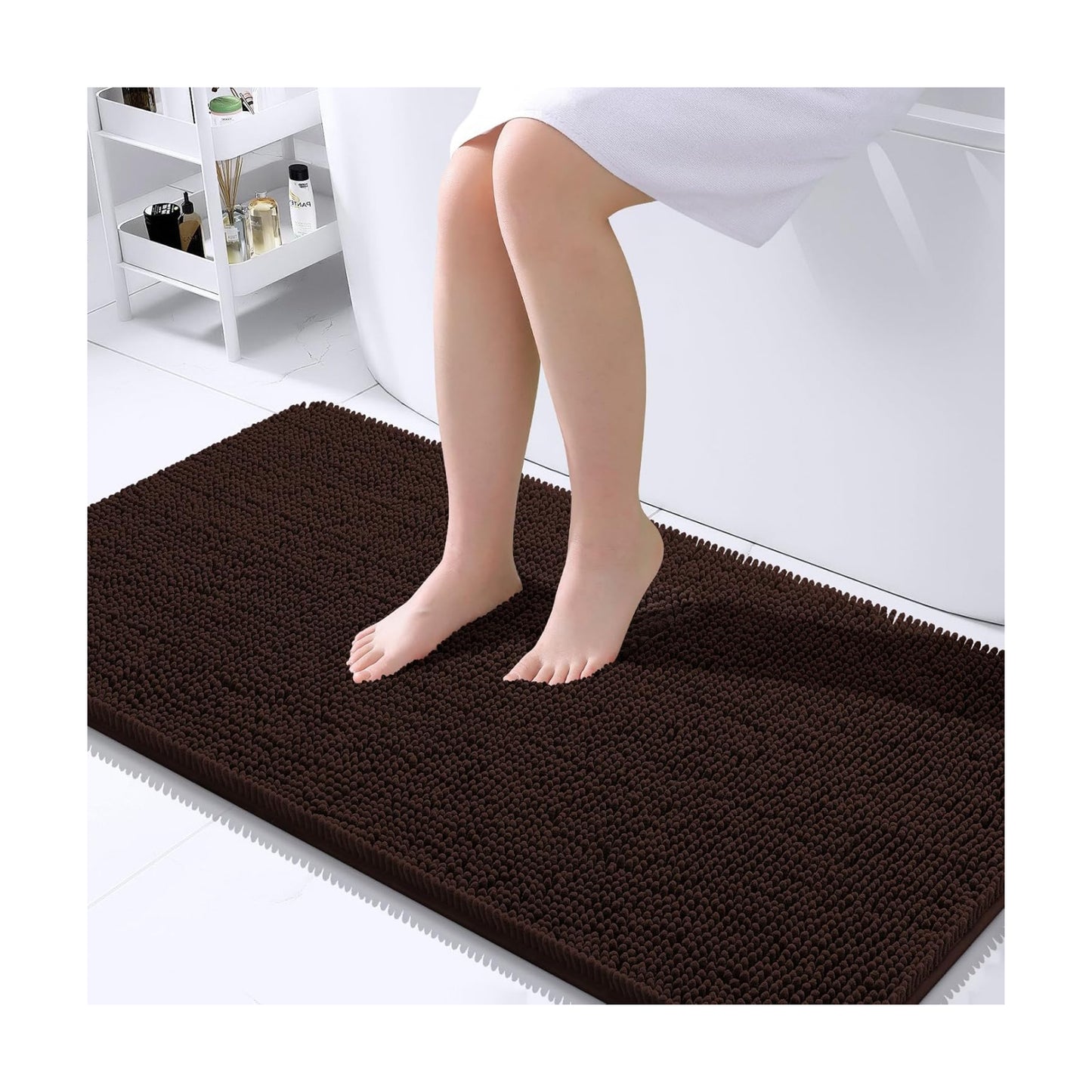 OLANLY Bathroom Runner Rugs 45x27, Extra Soft Absorbent Chenille Bath Rugs