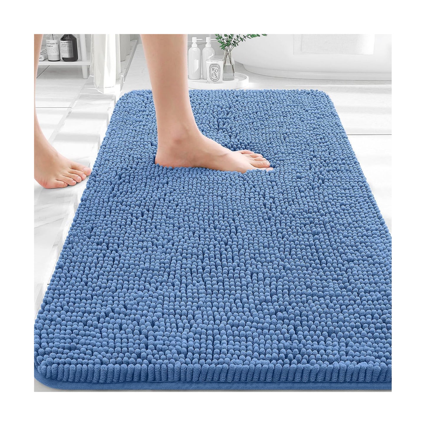 OLANLY Bathroom Rugs 36x24, Extra Soft Absorbent Chenille Bath Rugs