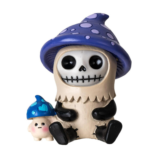 Purple Kinoko Furrybones Collectible Figurine Skeleton in Mushroom Costume / Purple/blue/white/black