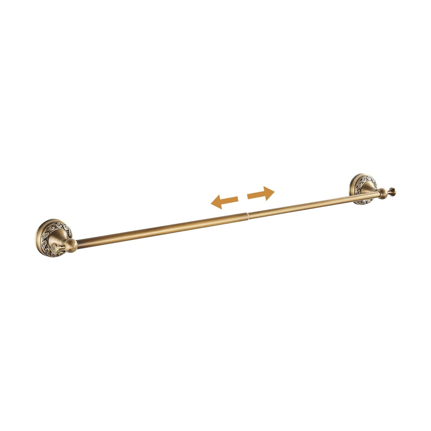 Wall Mounted Bathroom Towel Rack, Towel Bar Adjustable 15.5 to 27.5 Inch Antique Brass Pattern Carving,Brushed Bronze