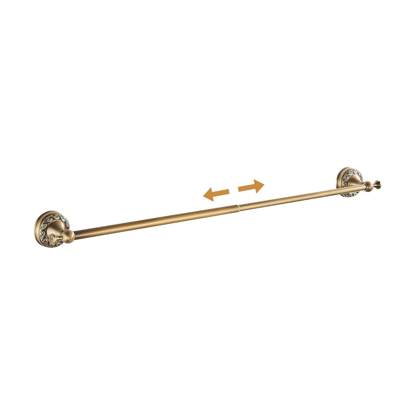 Wall Mounted Bathroom Towel Rack, Towel Bar Adjustable 15.5 to 27.5 Inch Antique Brass Pattern Carving,Brushed Bronze