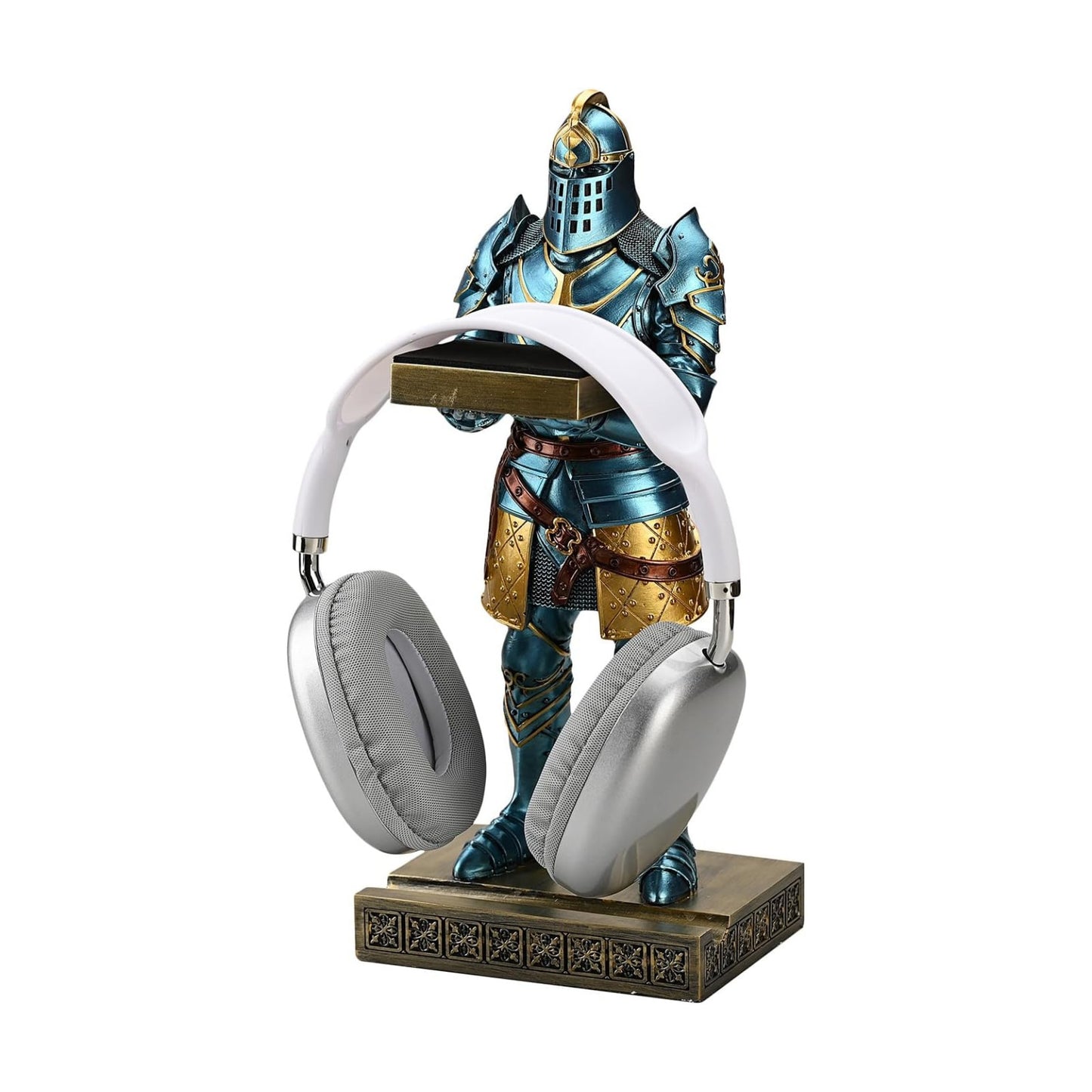 King's Guard Headphone Stand Watch Stand Jewelry Holder Tray Tower Blue | 12.20 Inch Resin Warrior Pen Holder Cell