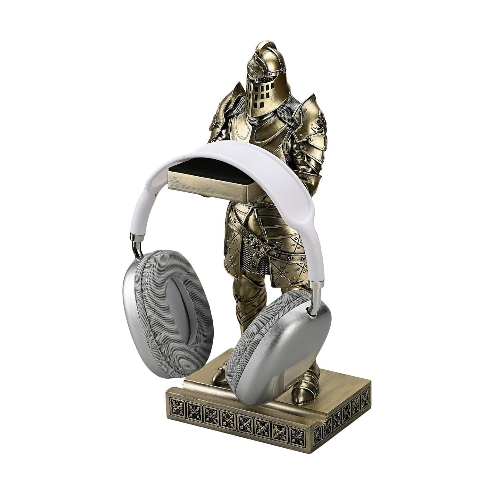 King's Guard Headphone Stand Watch Stand Jewelry Holder Tray Tower Bronze | 12.20 Inch Resin Warrior Pen Holder Cell