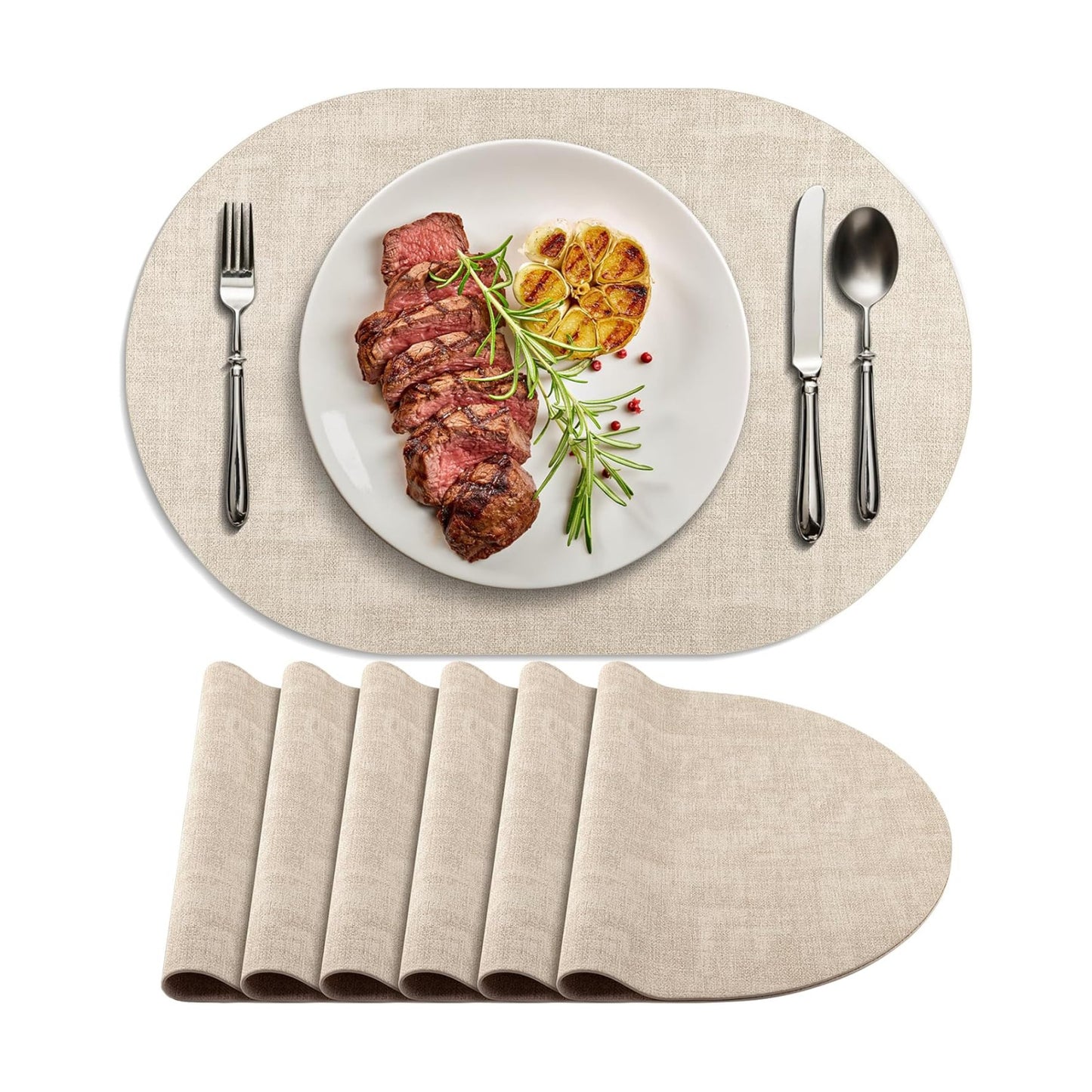 Dining Table Non-Slip / Beige / Placemats / Set of 6