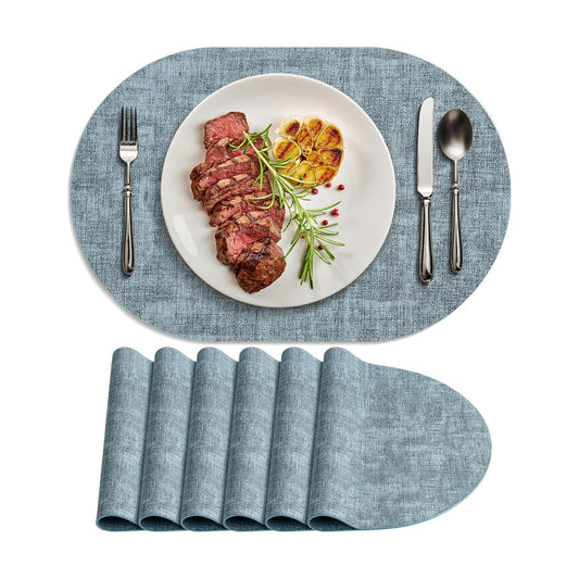 Dining Table Non-Slip / Light Blue / Placemats / Set of 6