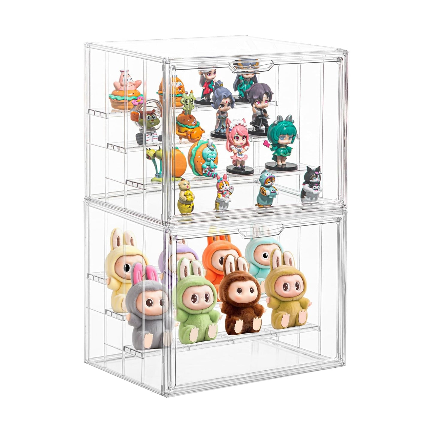 Acrylic Display Case for Figures 4 Layer Figure Display Shelf / 2-pack / Clear / Set of 2