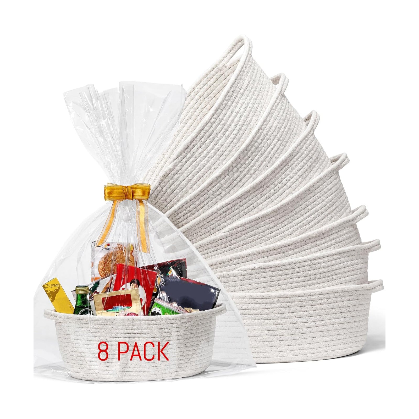 Small Woven Basket / 12 x 8 x 5 / Set of 8