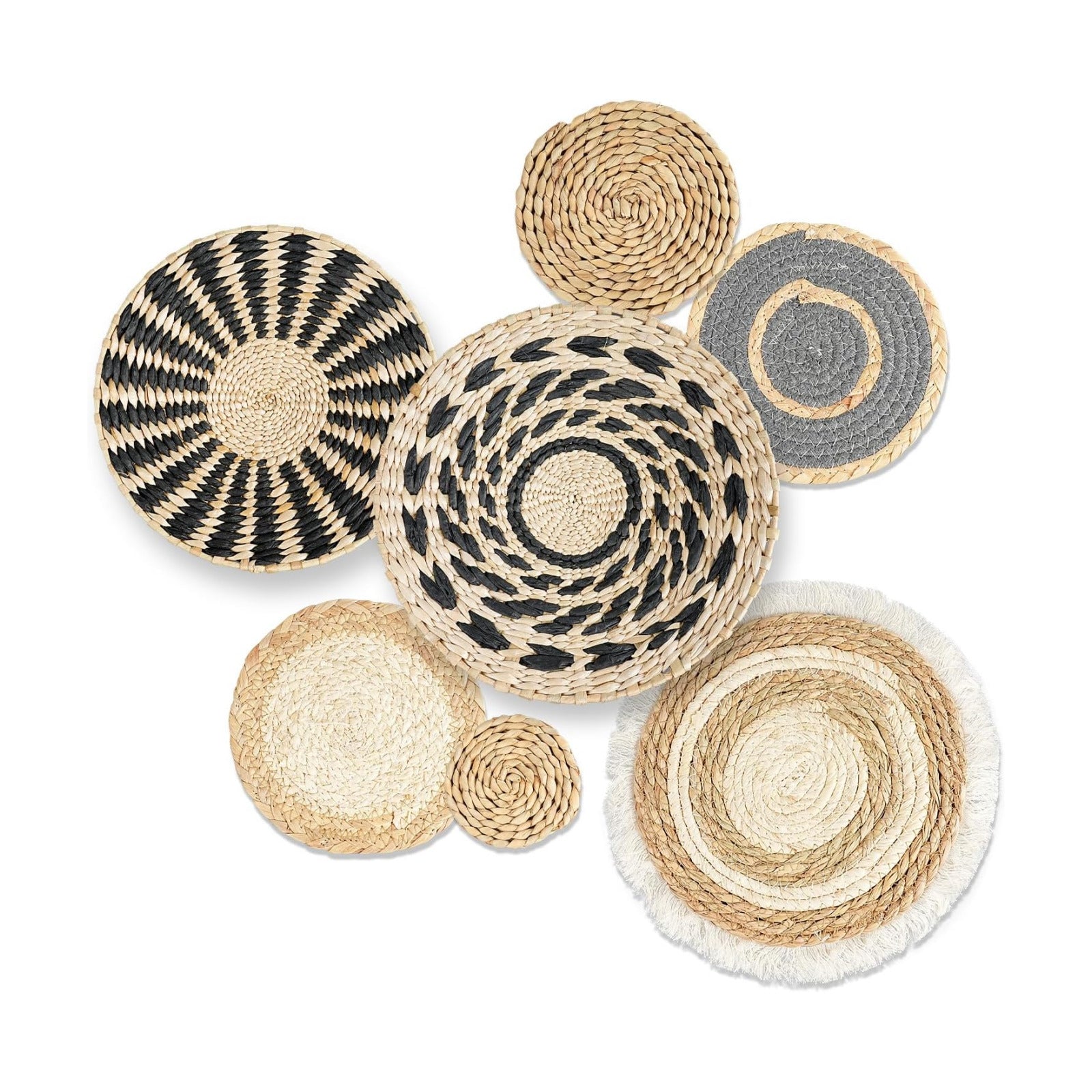 Boho Wall Baskets Set / Set of 7