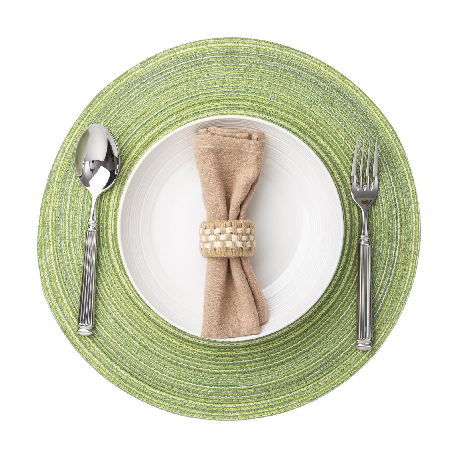 BARoyal Round Placemats Set of 12 Woven Placemats Washable Braided Table Mats for Dining Table Heat Resistant Non-Slip