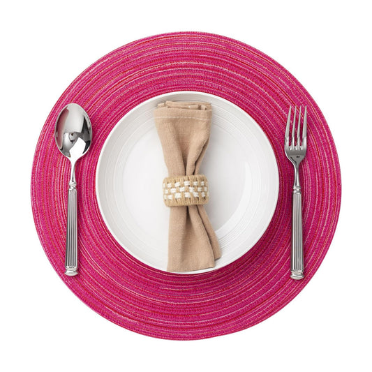 BARoyal Round Placemats Set of 12 Woven Placemats Washable Braided Table Mats for Dining Table Heat Resistant Non-Slip