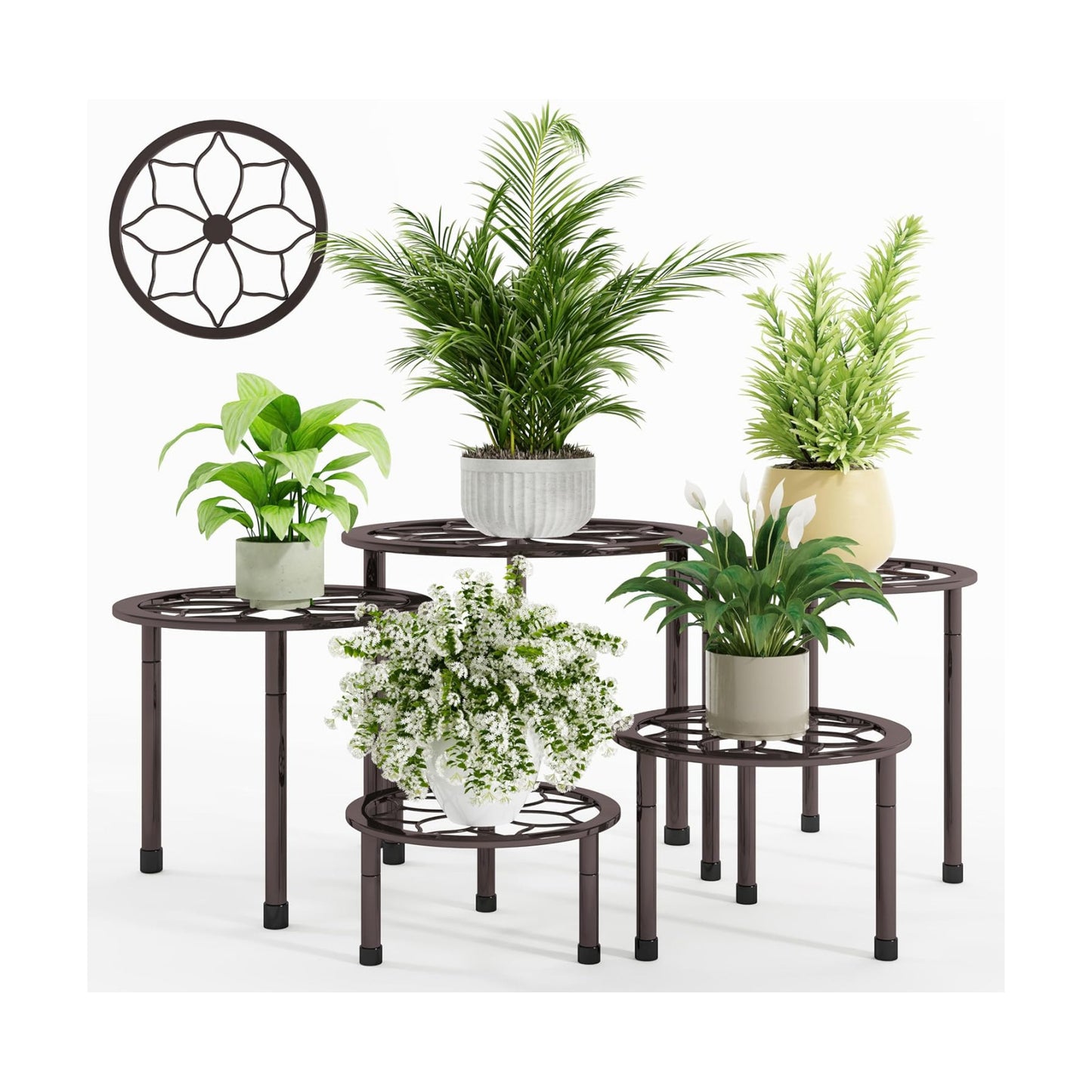 Metal Plant Stand Indoor Outdoor,Indoor Plant Stands for Patio Rust Proof,Heavy Duty Flower Pot Stands for Multiple