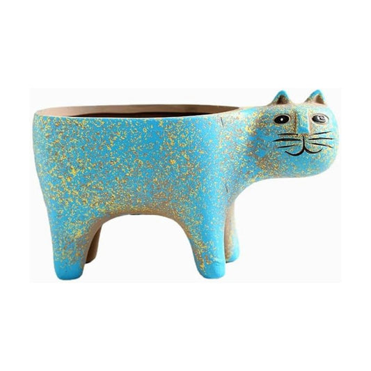 Retro Ceramic Cat Shape Succulent Plant Pot Cat Planter Decorative Soap Saver Tray Bathtub Sink