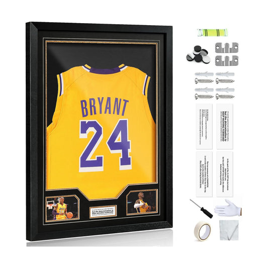 Jersey Frame Display Case, Large Clear Acrylic Shadow Box with UV Protection for Baseball Basketball Football Soccer