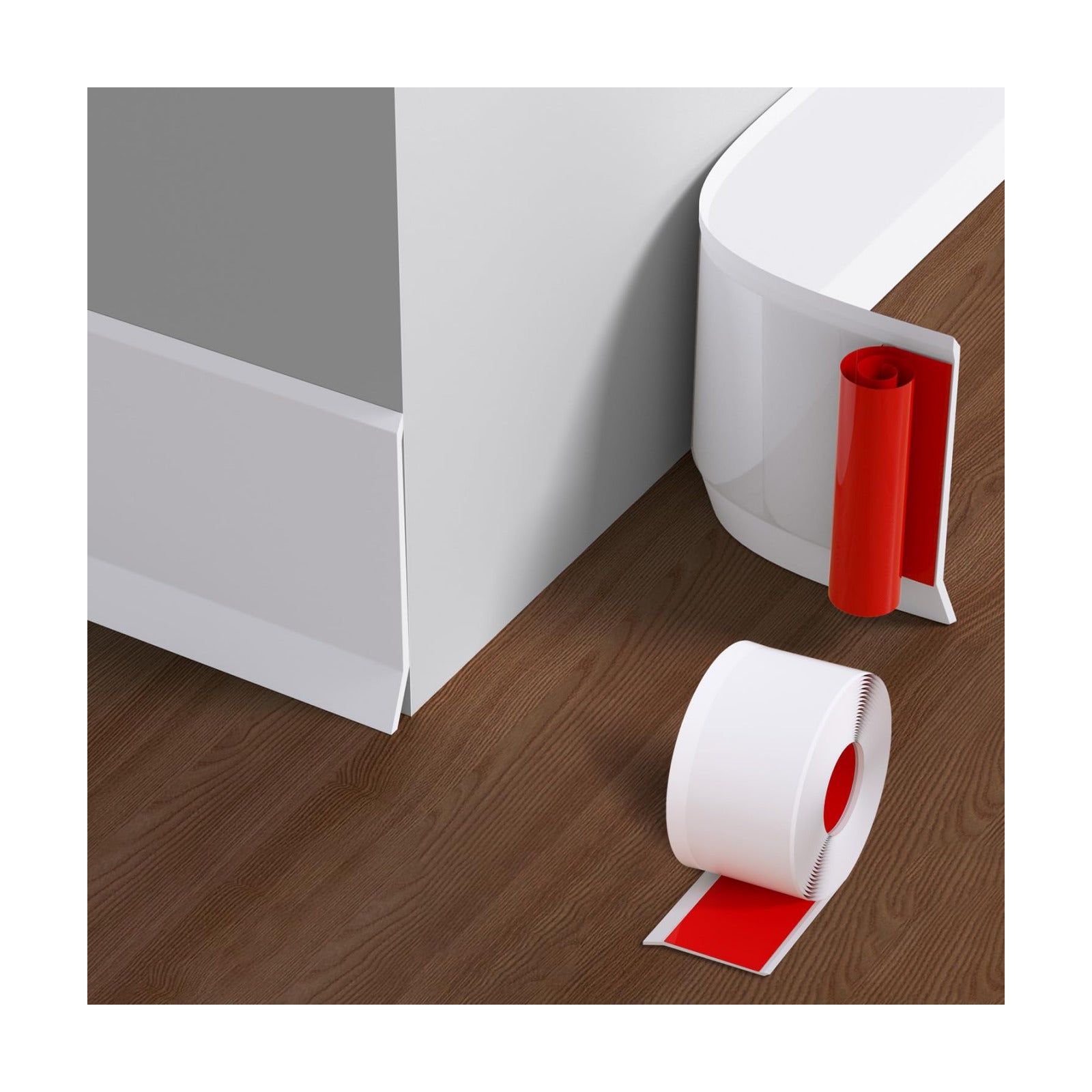 Flexible Baseboard Molding Trim / 20ft / White / 4 x 20