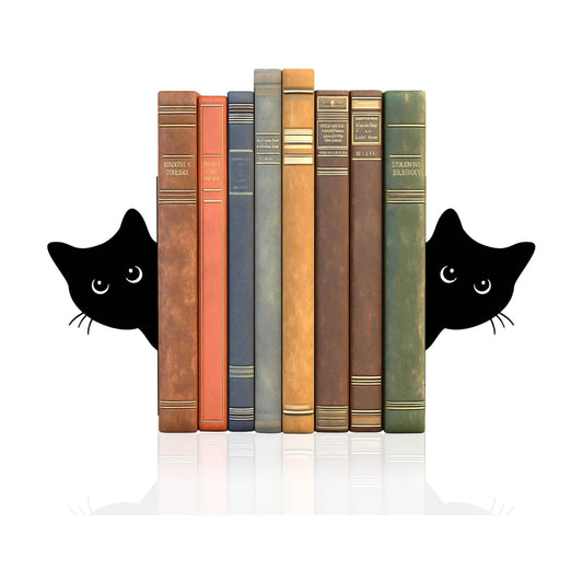 Bookends Metal Cat Book Ends / Cat-full Face / Black