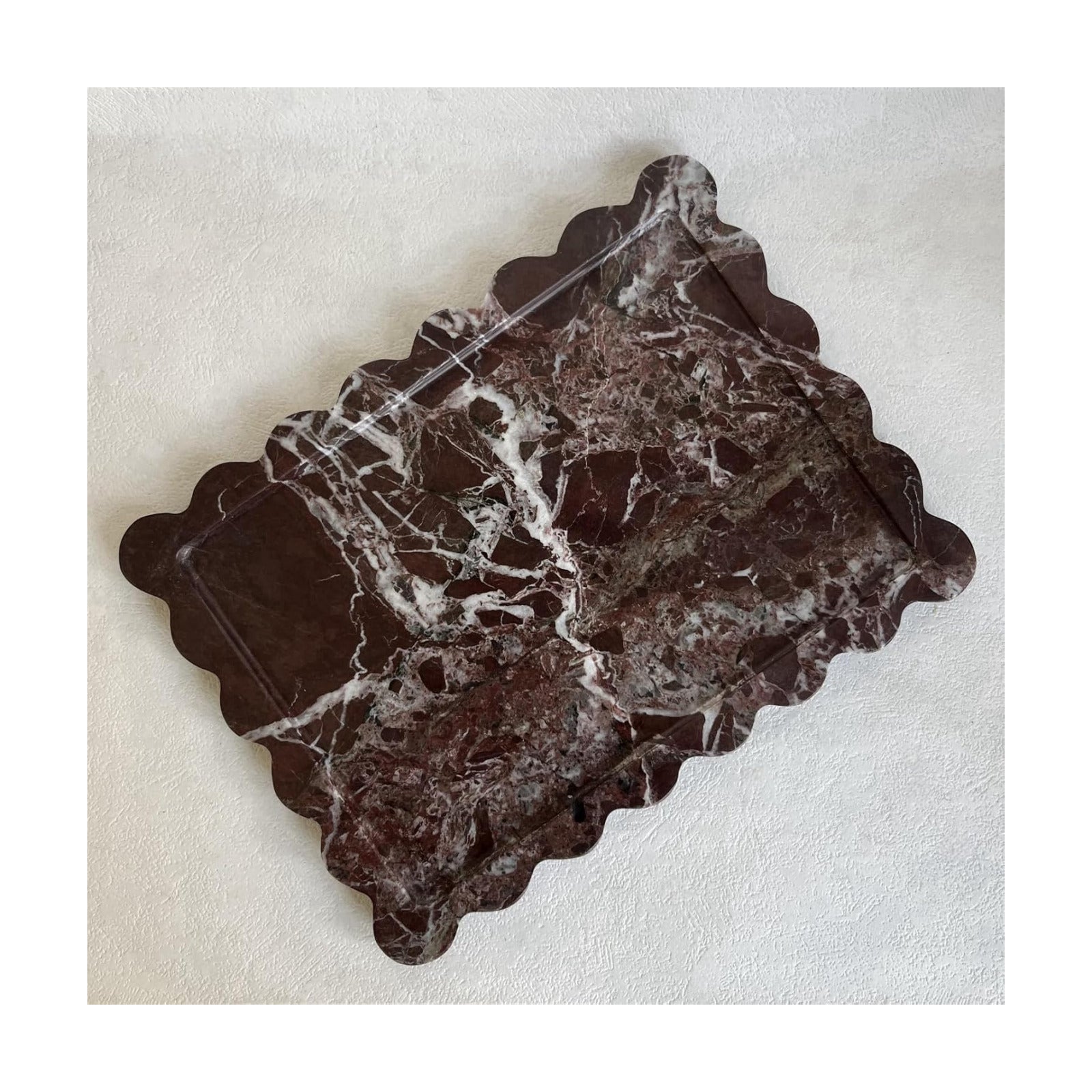 Scalloped Marble Tray / Rosa Levanto / Natural / 10.8 x 8