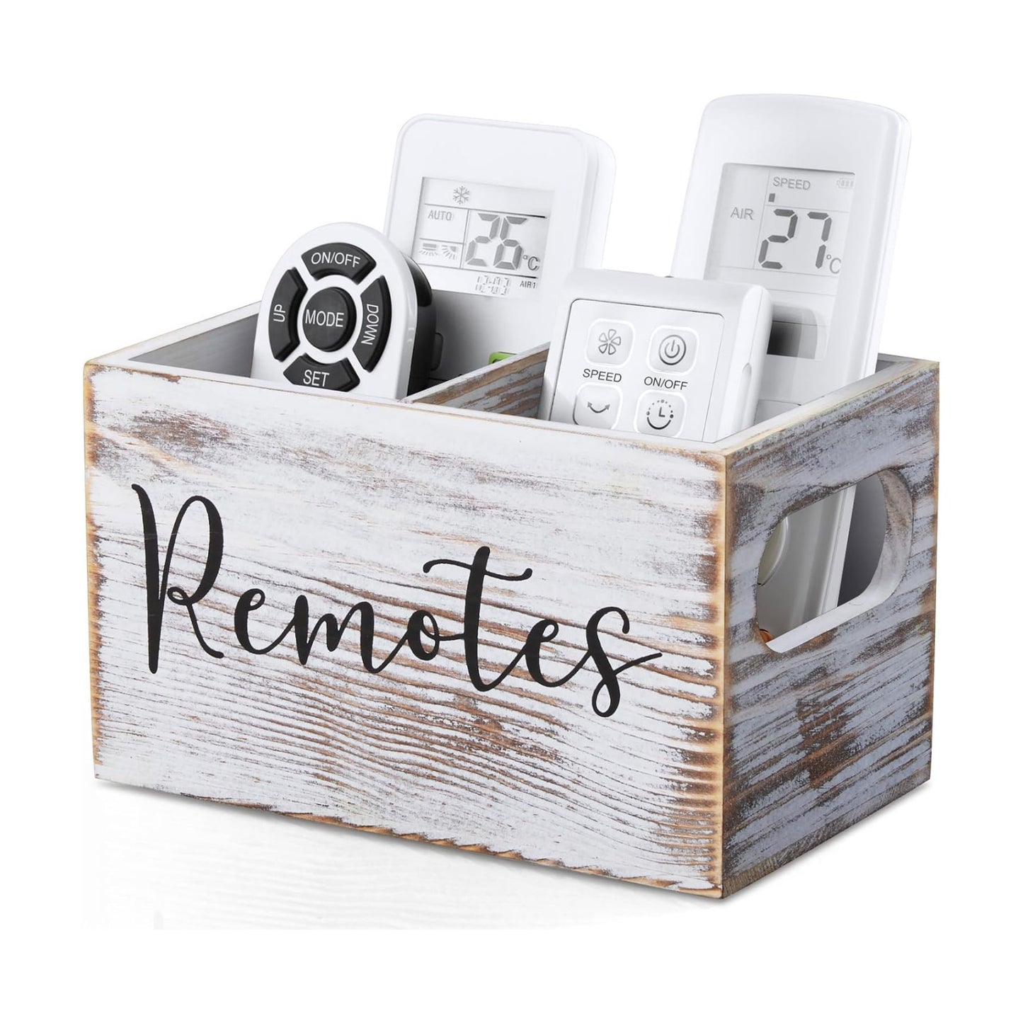 TV Remote Holder / Retro White / 2 Slots
