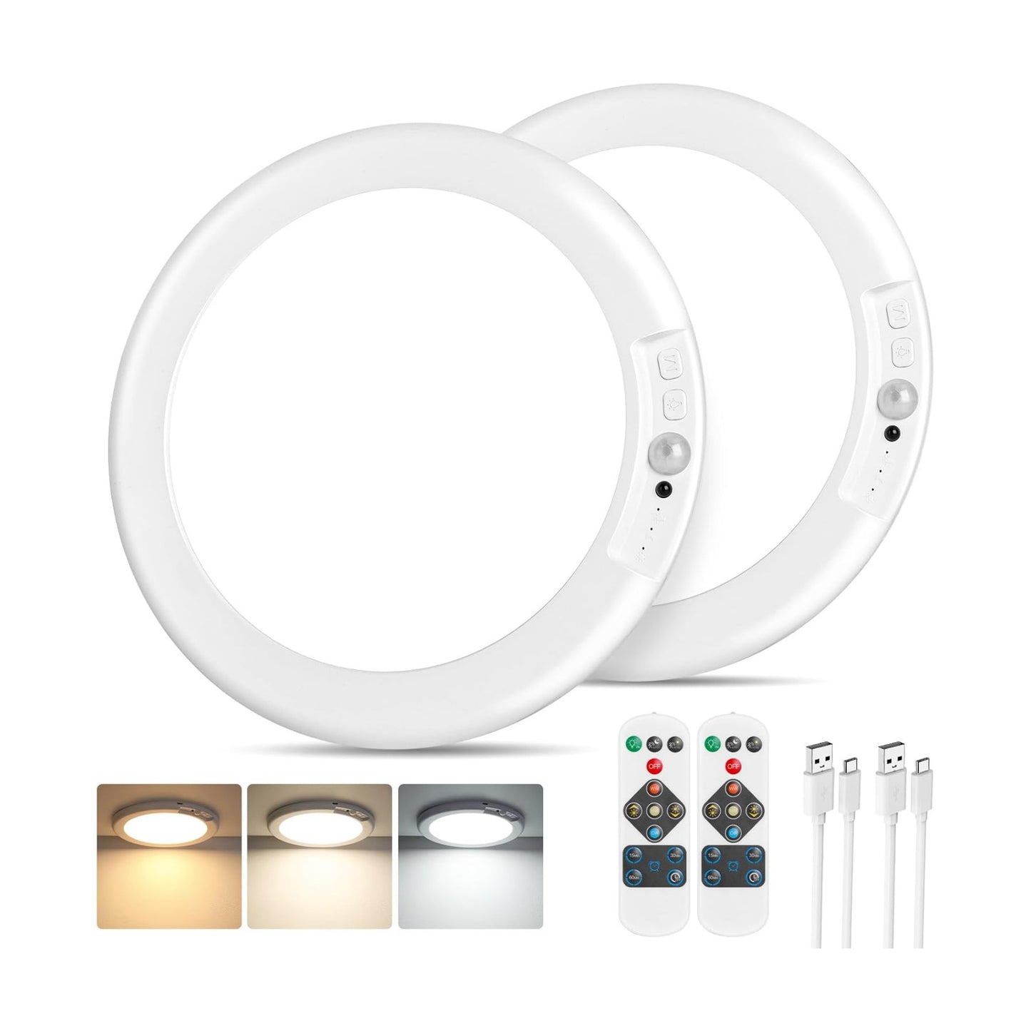 Rechargeable Motion Sensor Ceiling Light, Battery Operated Closet Light