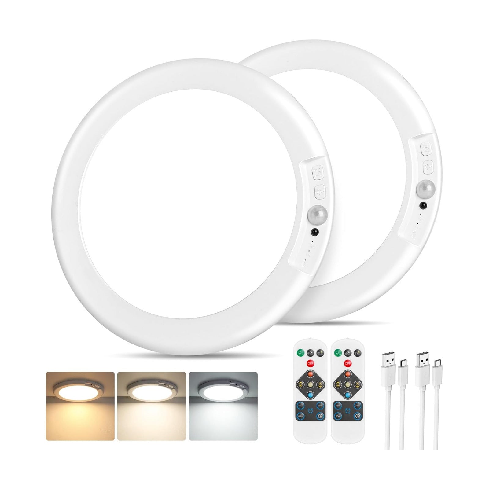 Rechargeable Motion Sensor Ceiling Light, Battery Operated Closet Light
