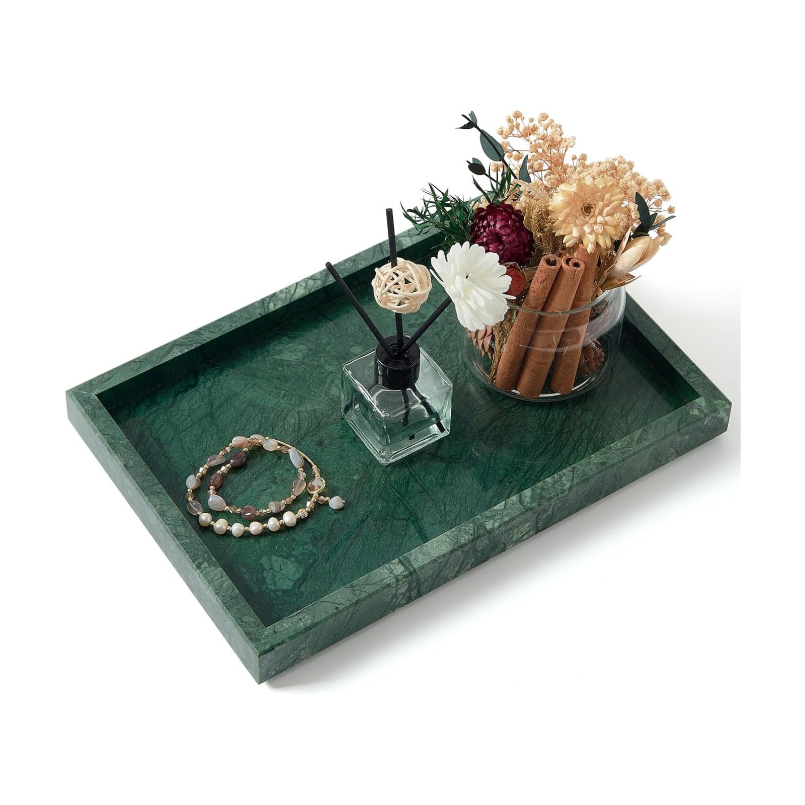 Stone Tray / Marble Tray / Green / 12 x 8