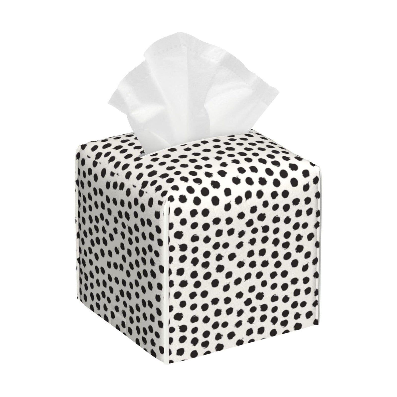 Polka Dot Circle Tissue Box Cover Square / Color-7 / Black