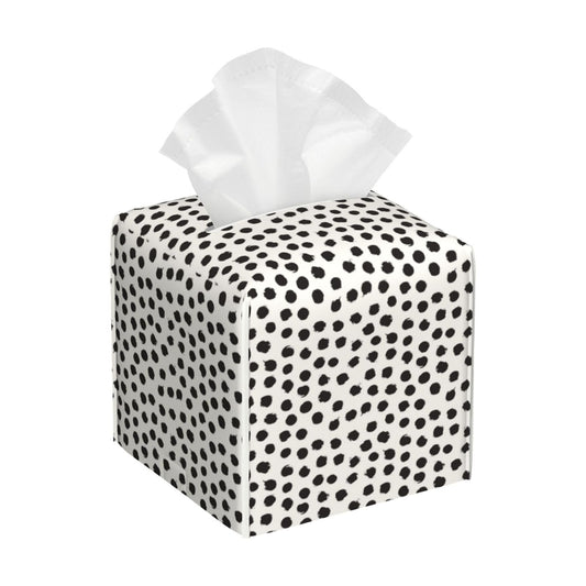 Polka Dot Circle Tissue Box Cover Square / Color-7 / Black