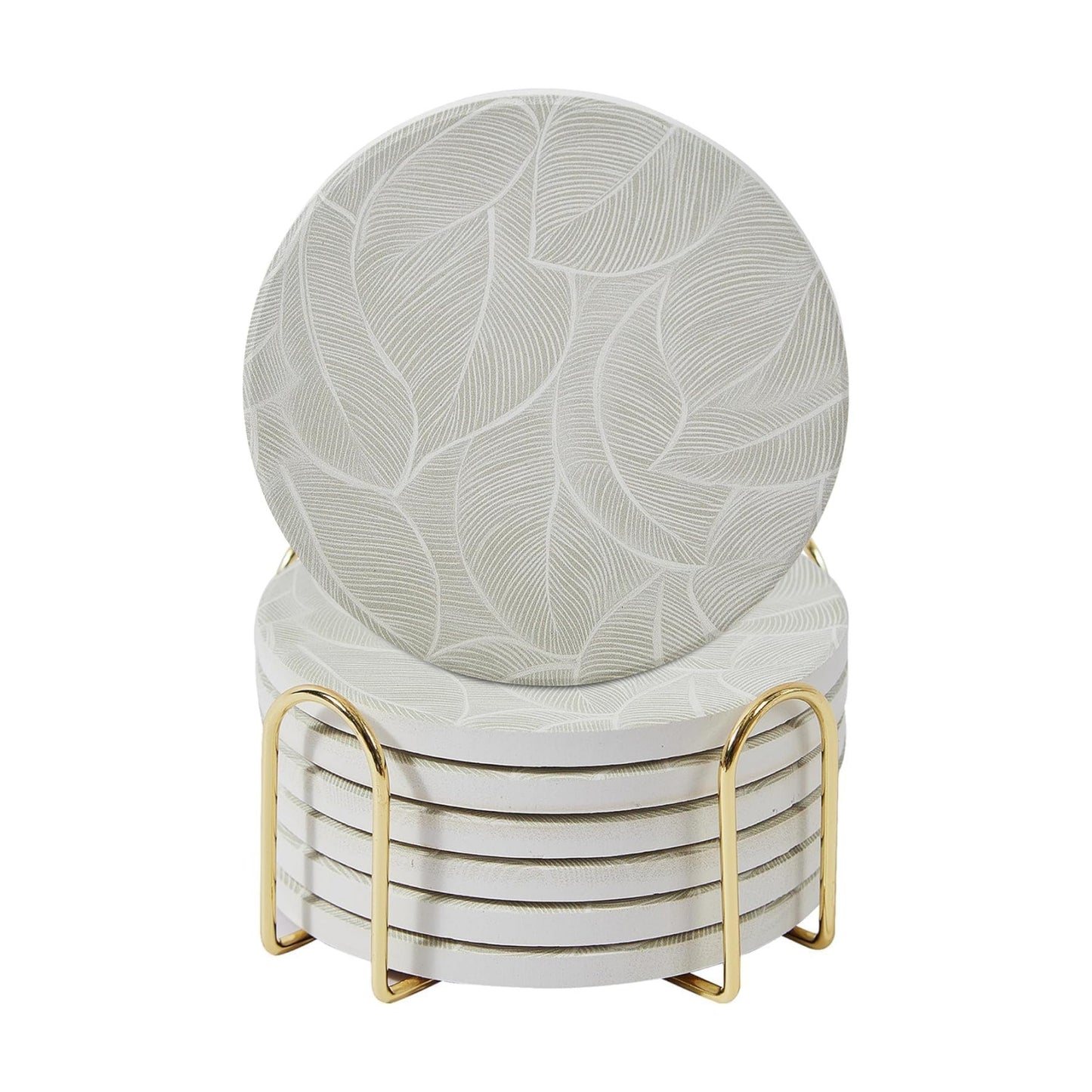 Colorful Ceramic Marble Coasters / Leaf / Set of 6