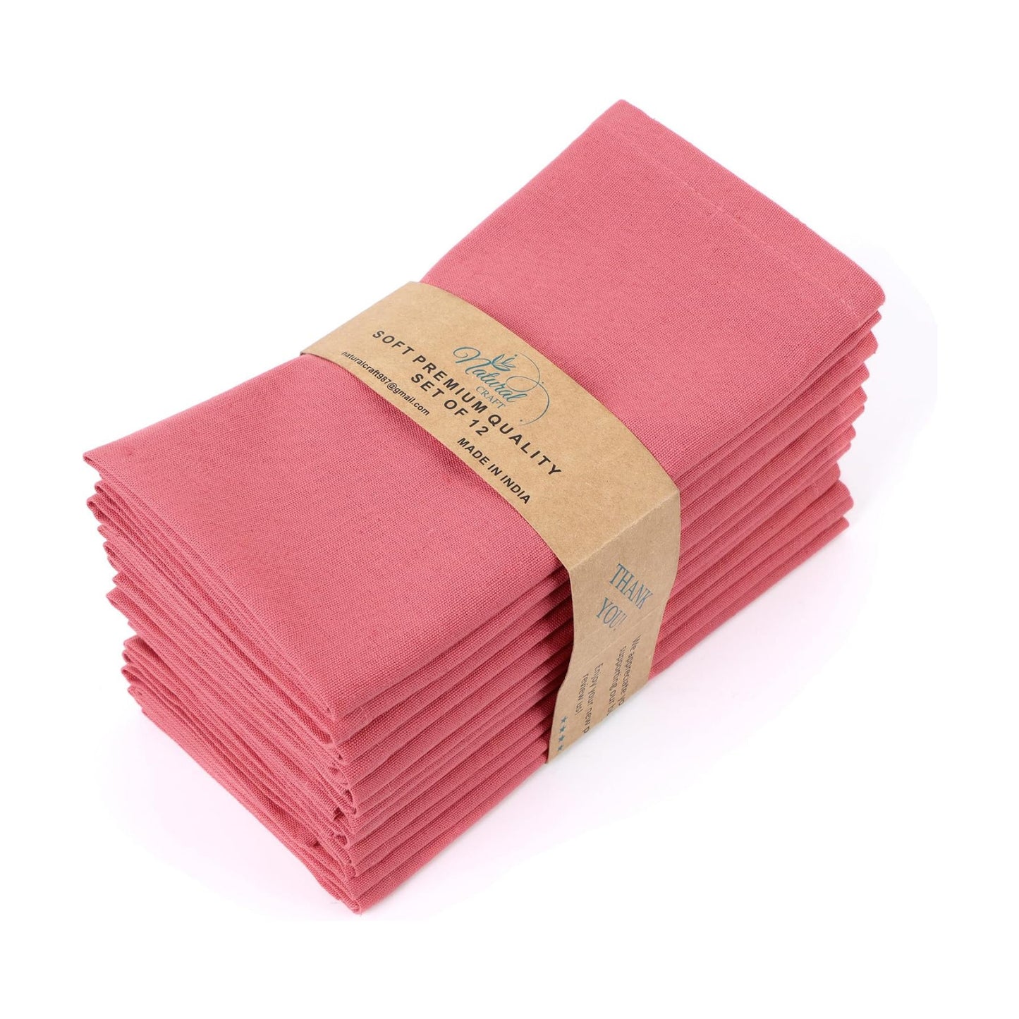 NATURALCRAFT Cloth Napkins Set of 12 Cotton Linen18x18 inch | Washable Reusable Fabric Soft Durable Quality Breathable