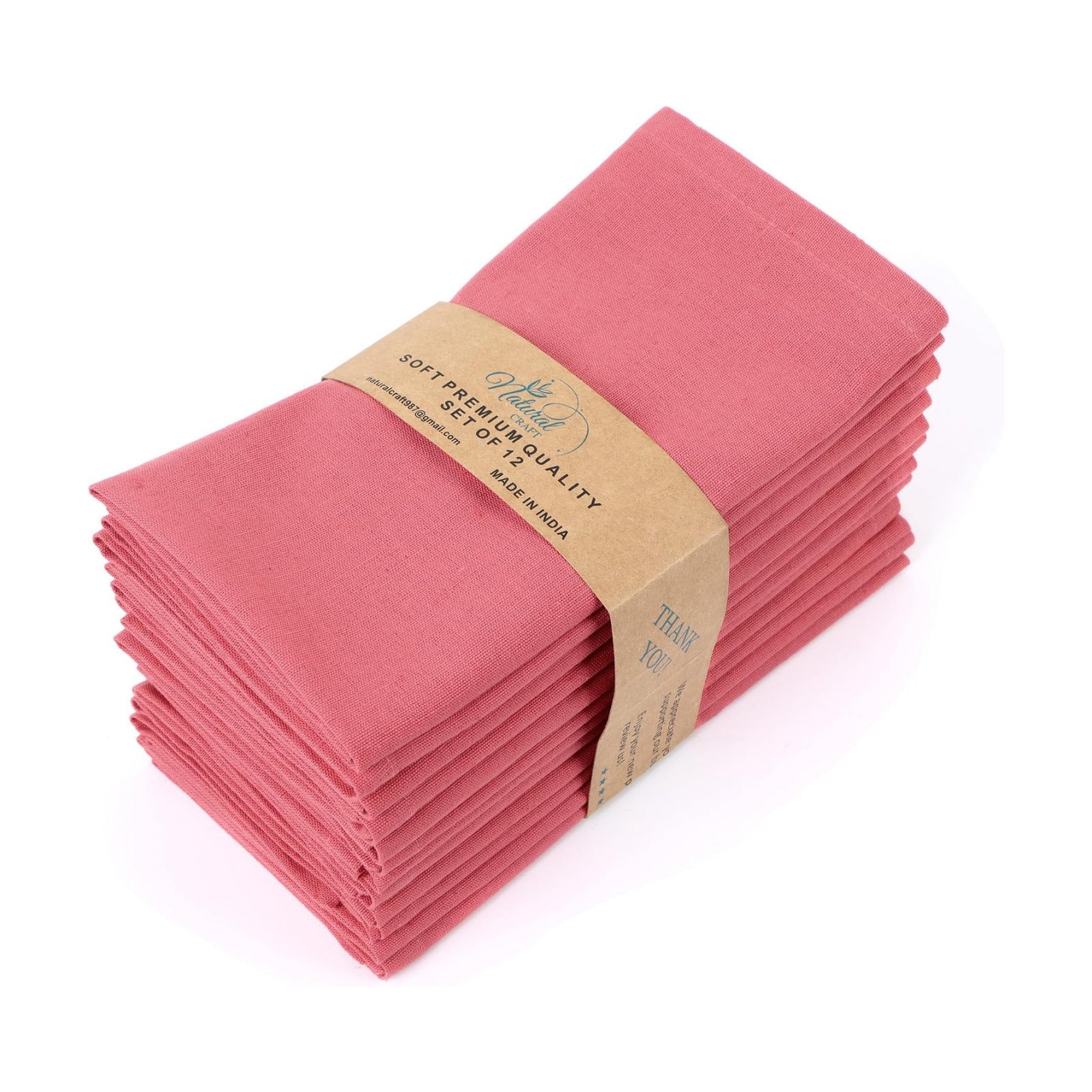 NATURALCRAFT Cloth Napkins Set of 12 Cotton Linen18x18 inch | Washable Reusable Fabric Soft Durable Quality Breathable