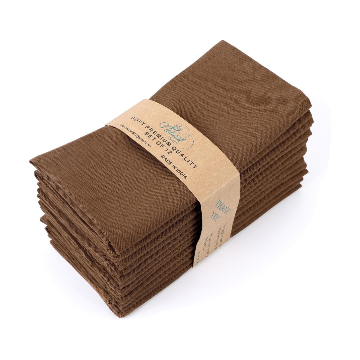 NATURALCRAFT Cloth Napkins Set of 12 Cotton Linen18x18 inch | Washable Reusable Fabric Soft Durable Quality Breathable