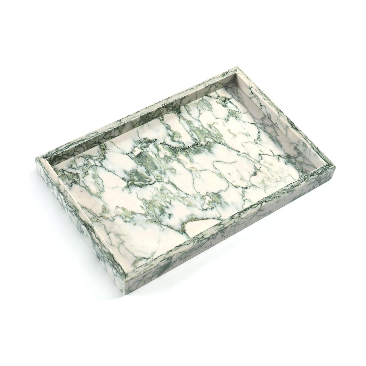 Natural Marble Vanity Tray / Green Texture