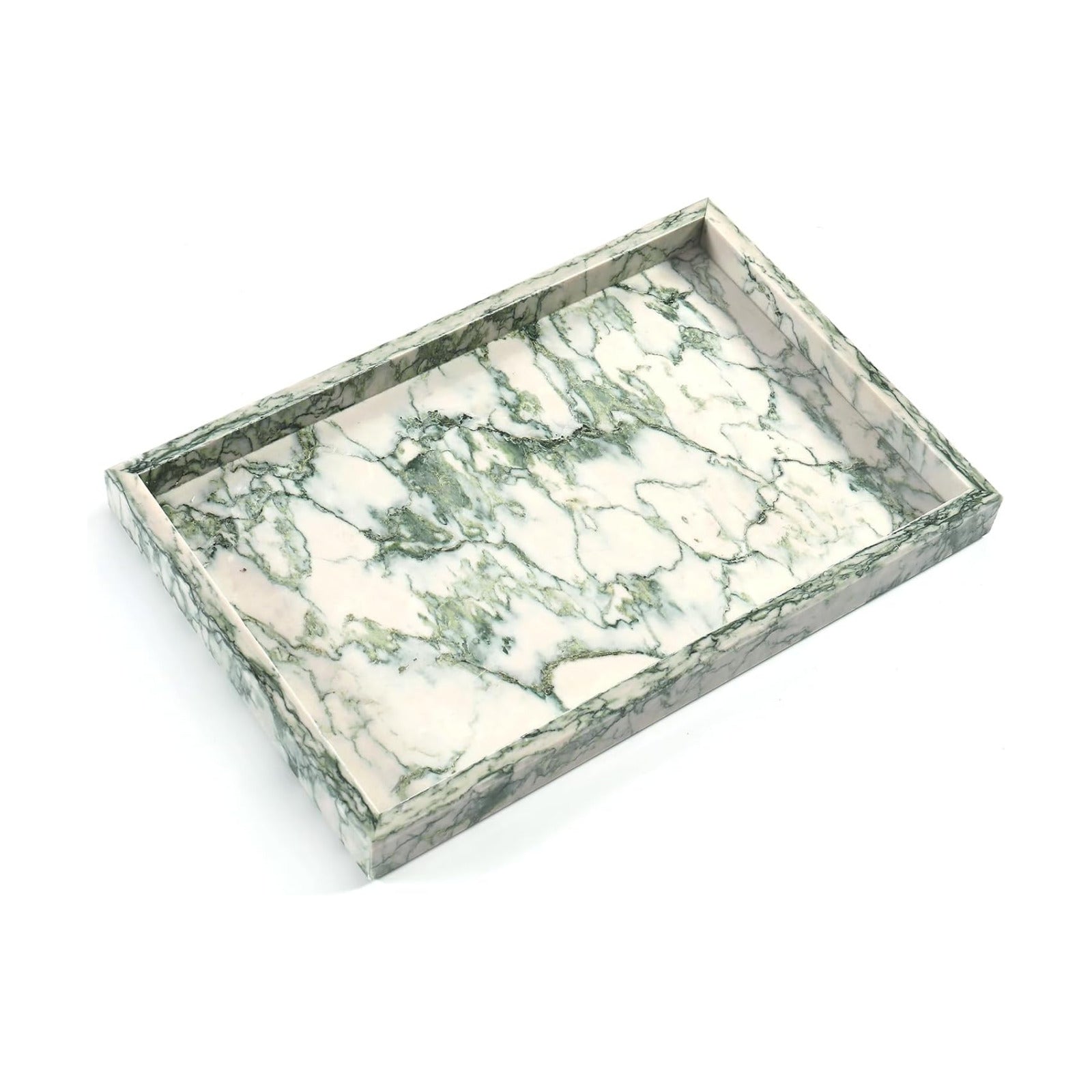 Natural Marble Vanity Tray / Green Texture