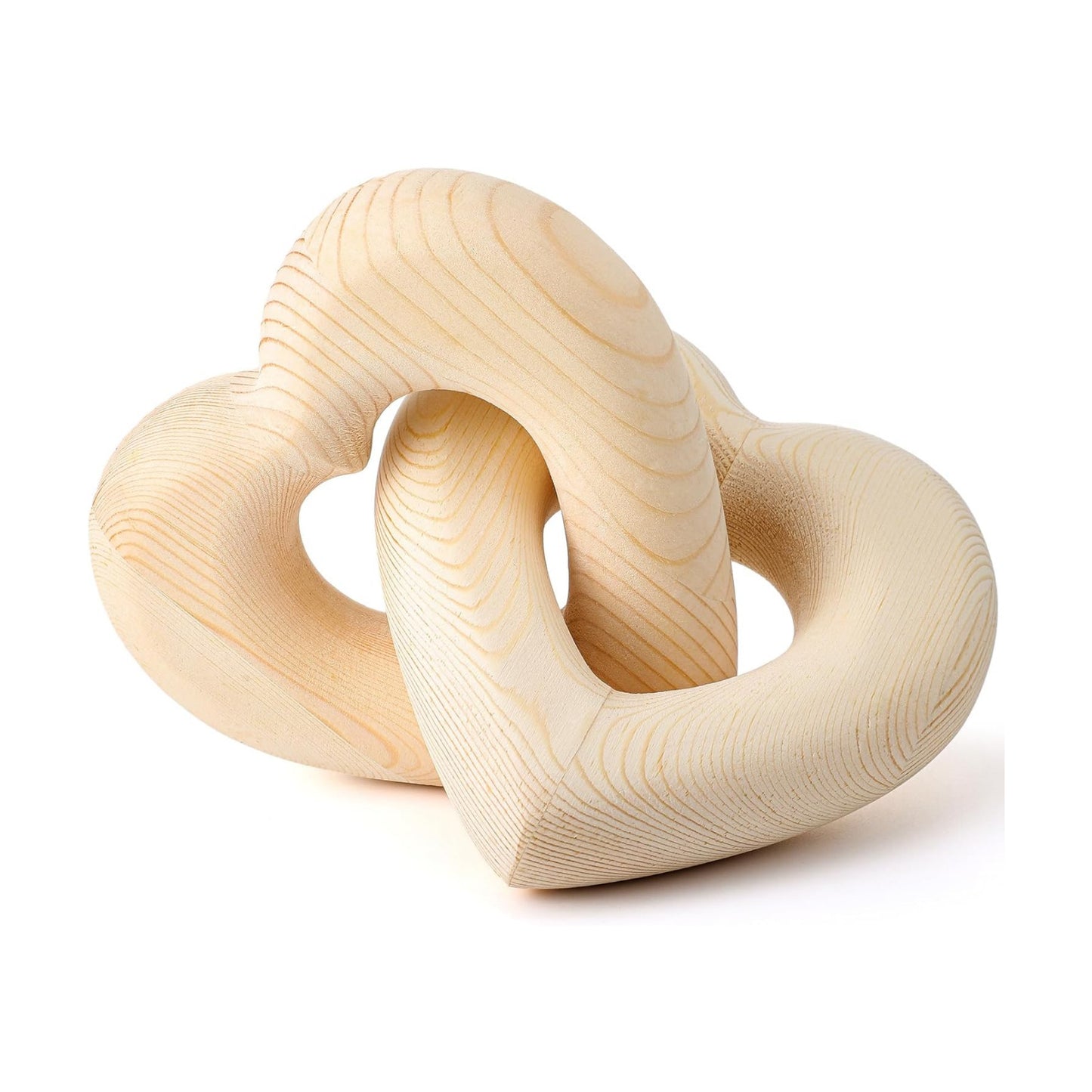 Interlocking Wooden Hearts Keepsake Mom Gifts Handmade Wooden Heart Knot Decor Wedding / Wood Grain