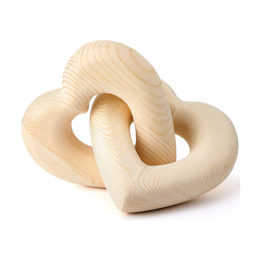 Interlocking Wooden Hearts Keepsake Mom Gifts Handmade Wooden Heart Knot Decor Wedding / Wood Grain