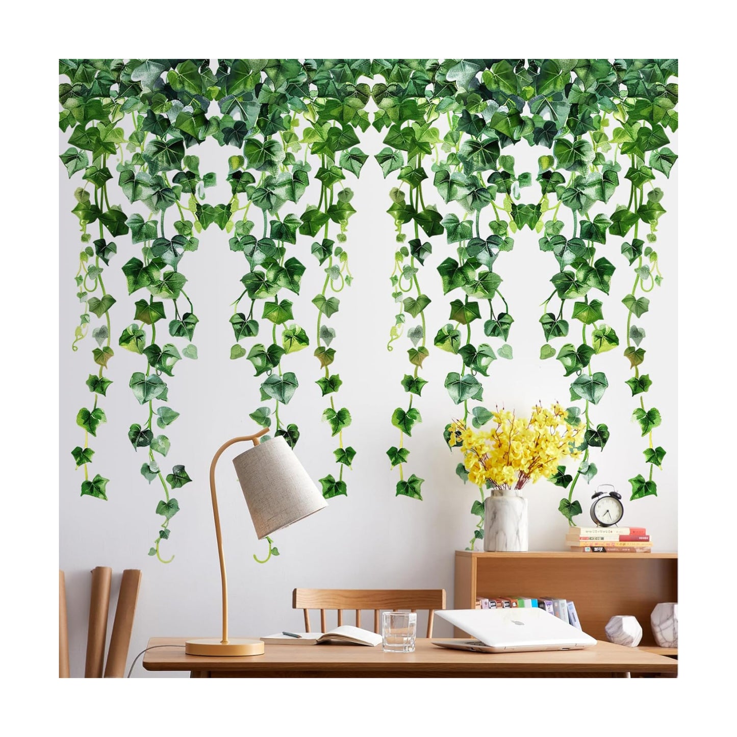 Green Plants Leaves Wall Decals Hanging Vine Wall Stickers Fresh Green Leaf Wall / Green Plant 19
