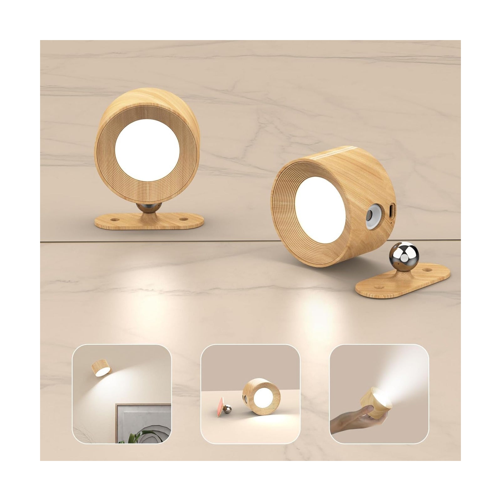 AKSDA Battery Operated Wall Sconces Set of 2, Magnetic Cordless LED Wall Lights with 3 Color Temp & Dimmable Touch