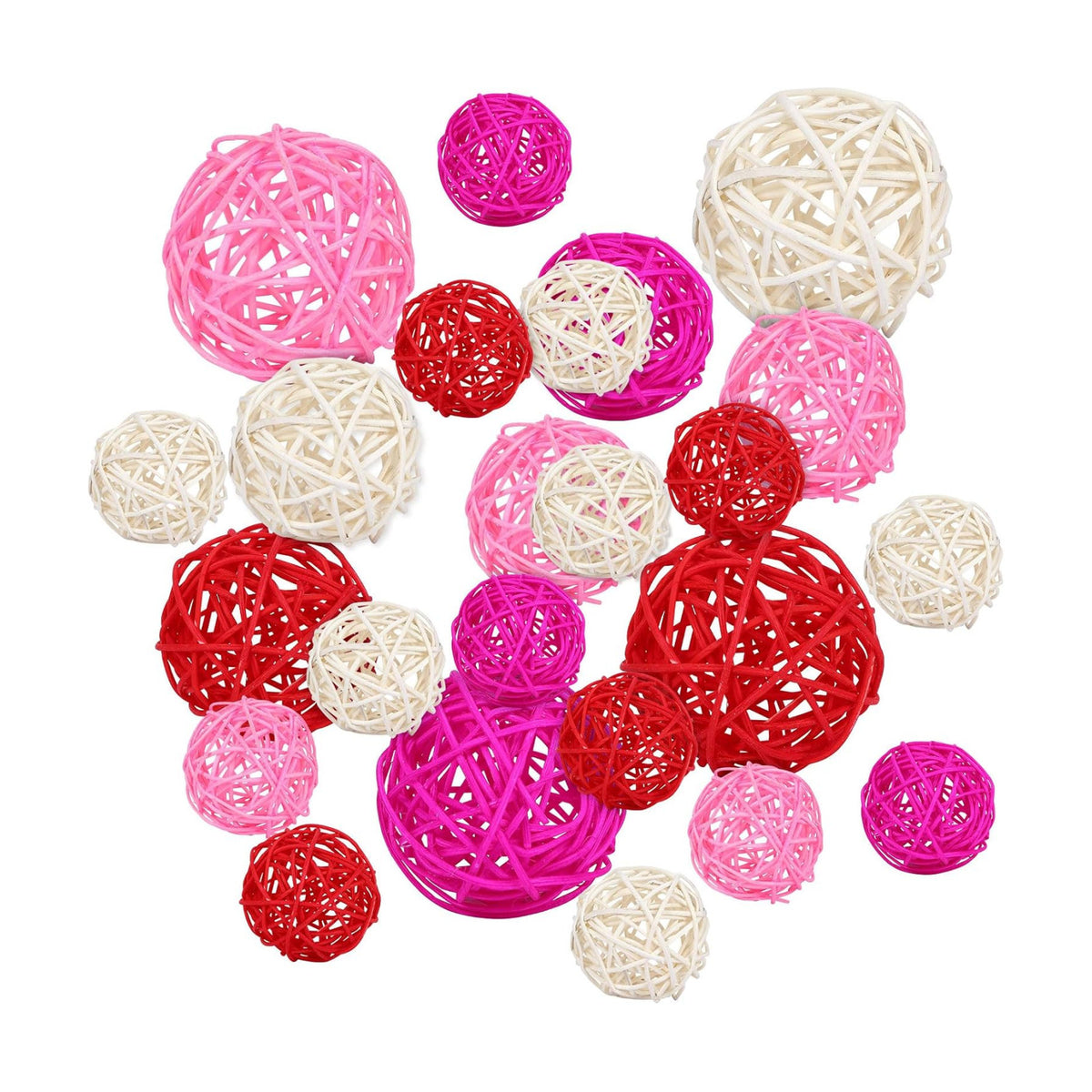 SANNIX 40 Pack Valentines Day Decorations Rattan Balls, 3 Sizes Wicker Ball