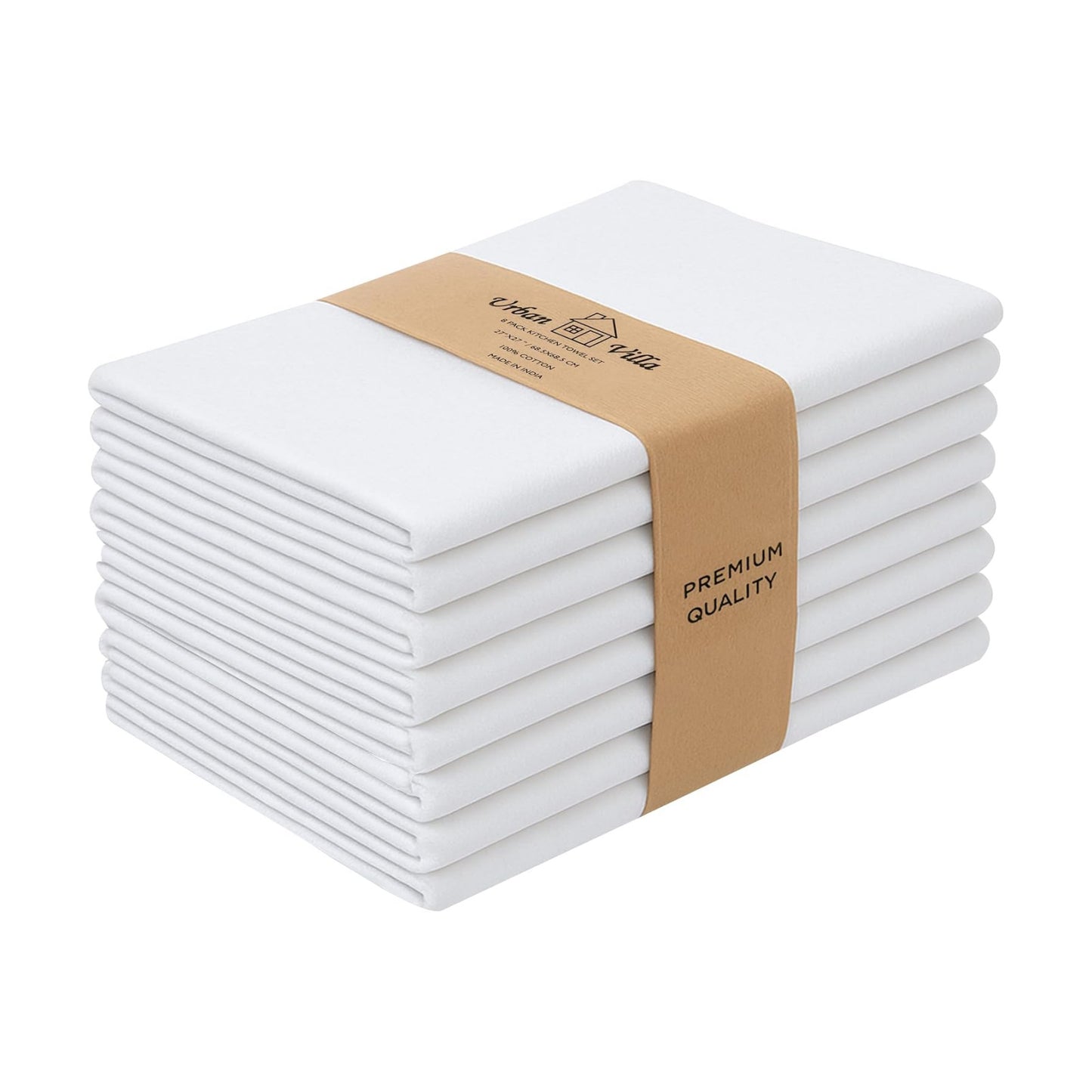 Urban Villa Flour Sack White Kitchen Towels 100% Cotton Highly Absorbent Dish Towels for Bread Proofing Baking Drying