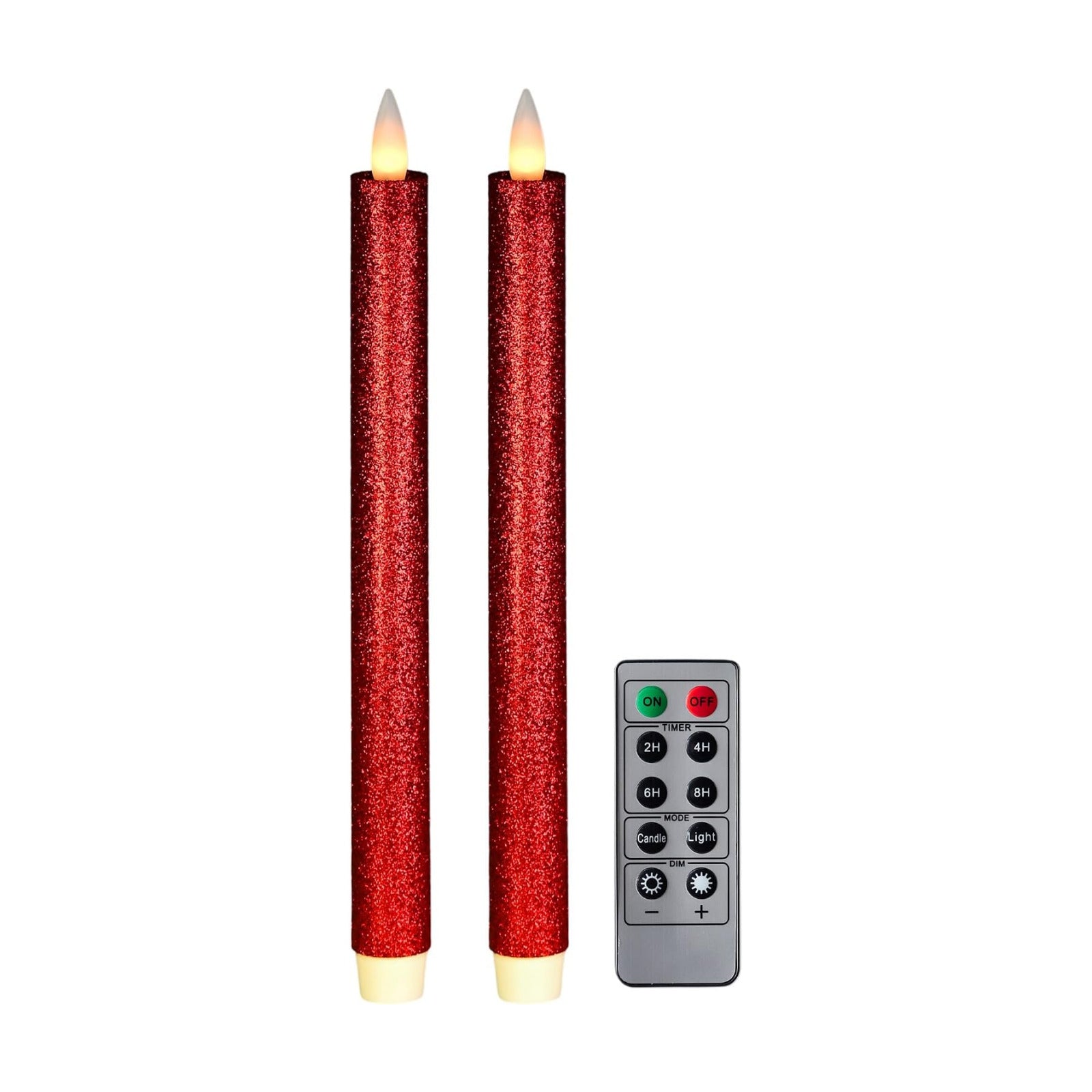 Flameless Taper Candles Flickering with Remote and Timer, 3D Moving Flame Taper Candle Battery Operated to 400 Hours, 9