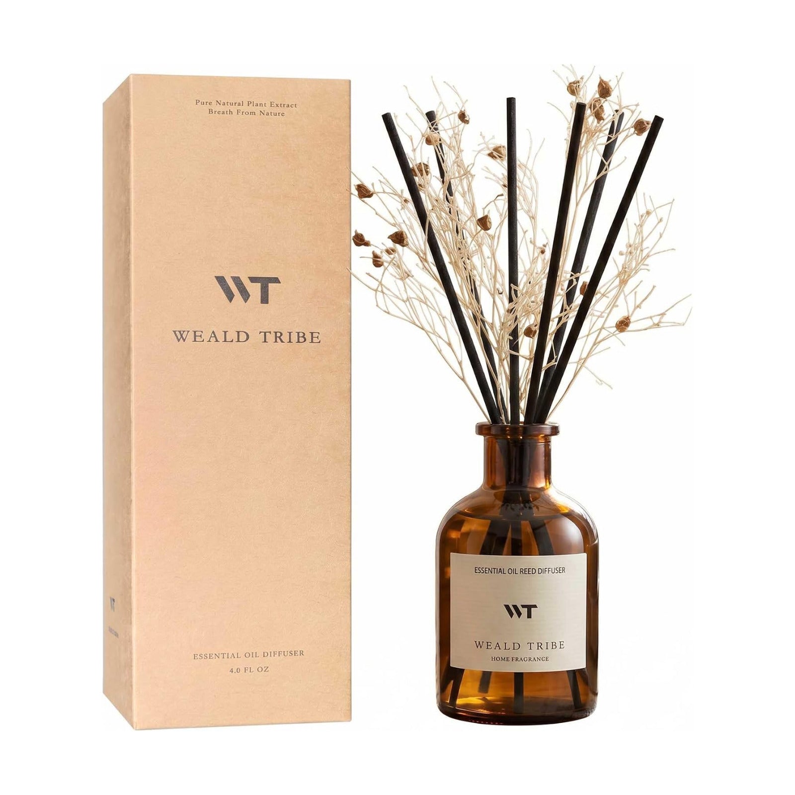 WEALD TRIBE Flower Reed Diffuser Set Clean White Linen Scent for Bathroom Air Fresheners | 4.0 fl oz Fragrance Oils