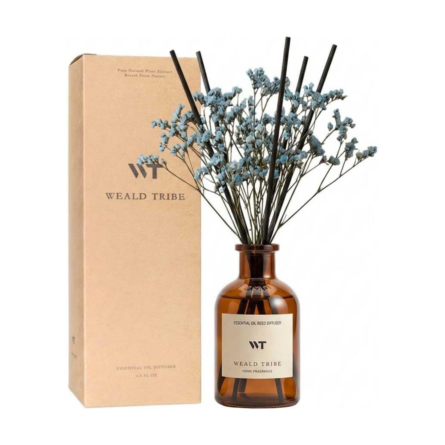 WEALD TRIBE Reed Diffuser Set for Bathroom Decor, Sticks Diffuser with Fragrance Oils Included | Ocean Scent 4.0 fl oz