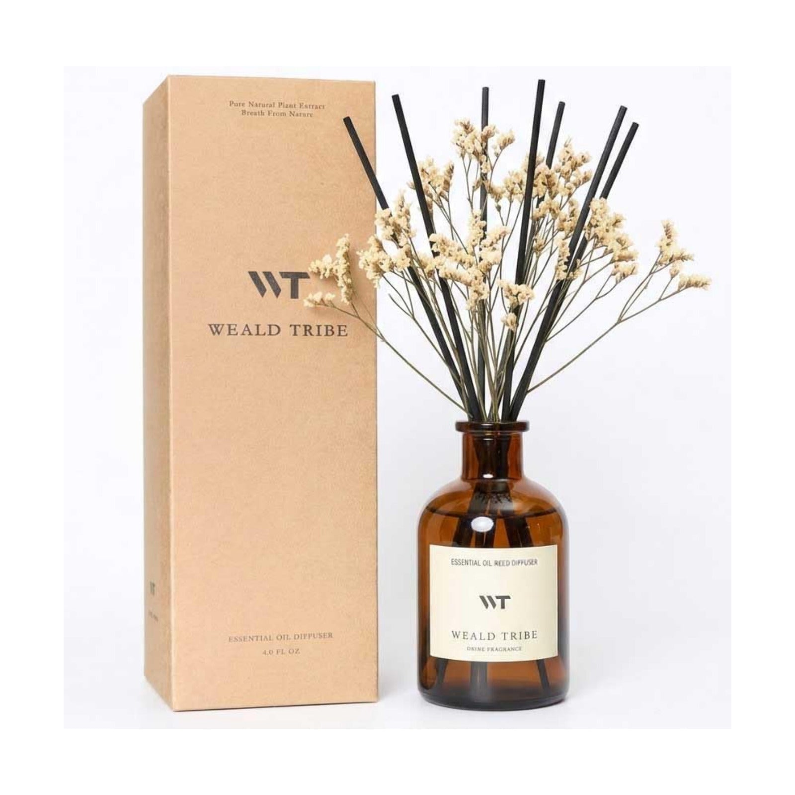 WEALD TRIBE Flower Reed Diffuser Set Lime & Citrus Scent for Bathroom Air Fresheners, Oil Diffuser Sticks | 4.0 fl oz