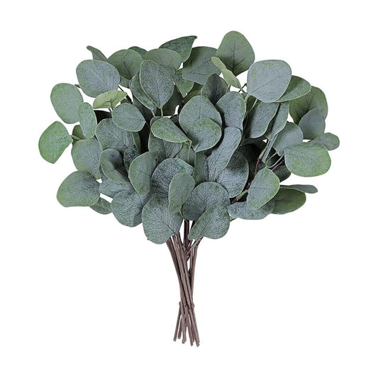 Artificial Eucalyptus Leaves Stems Silver Dollar Artificial Flowers Faux / Green / Set of 20