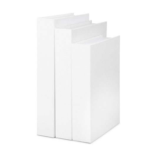 Faux Books for Decorative / White / Set of 3