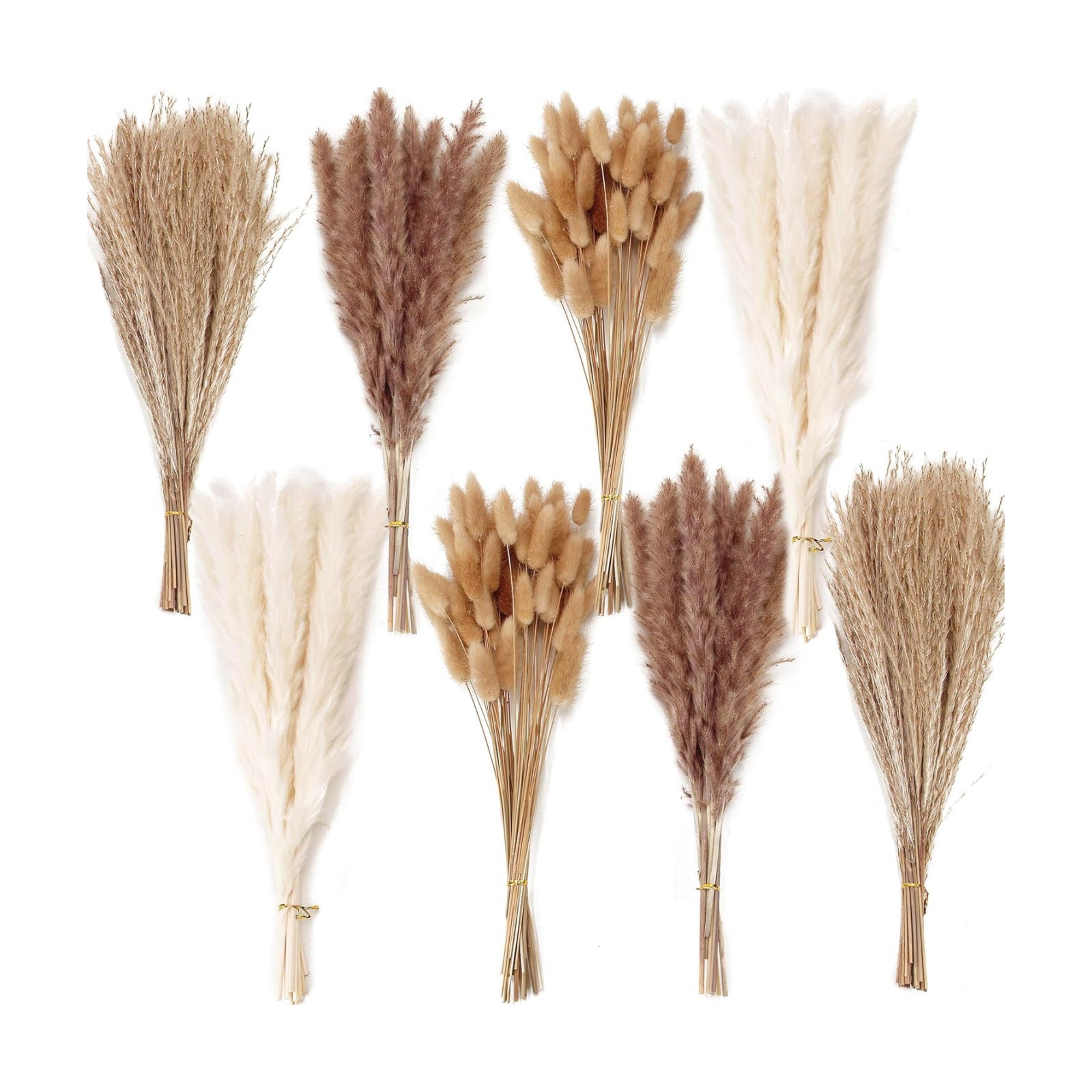 200PCS Dried Flower Bouquet – Pampas Grass, Floral Decor for Home, Wedding, and Boho Style | Perfect for Vases, Fall