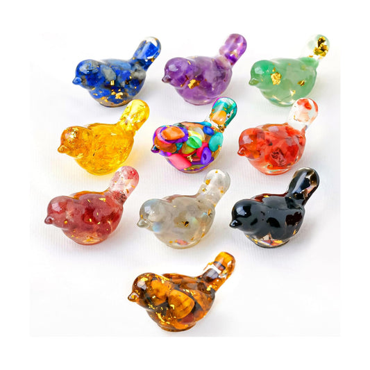 Crystal Figurines Resin Animal Statues Decorative Gravel Birds Decor / Bird / 1.57*0.78 / Set of 10