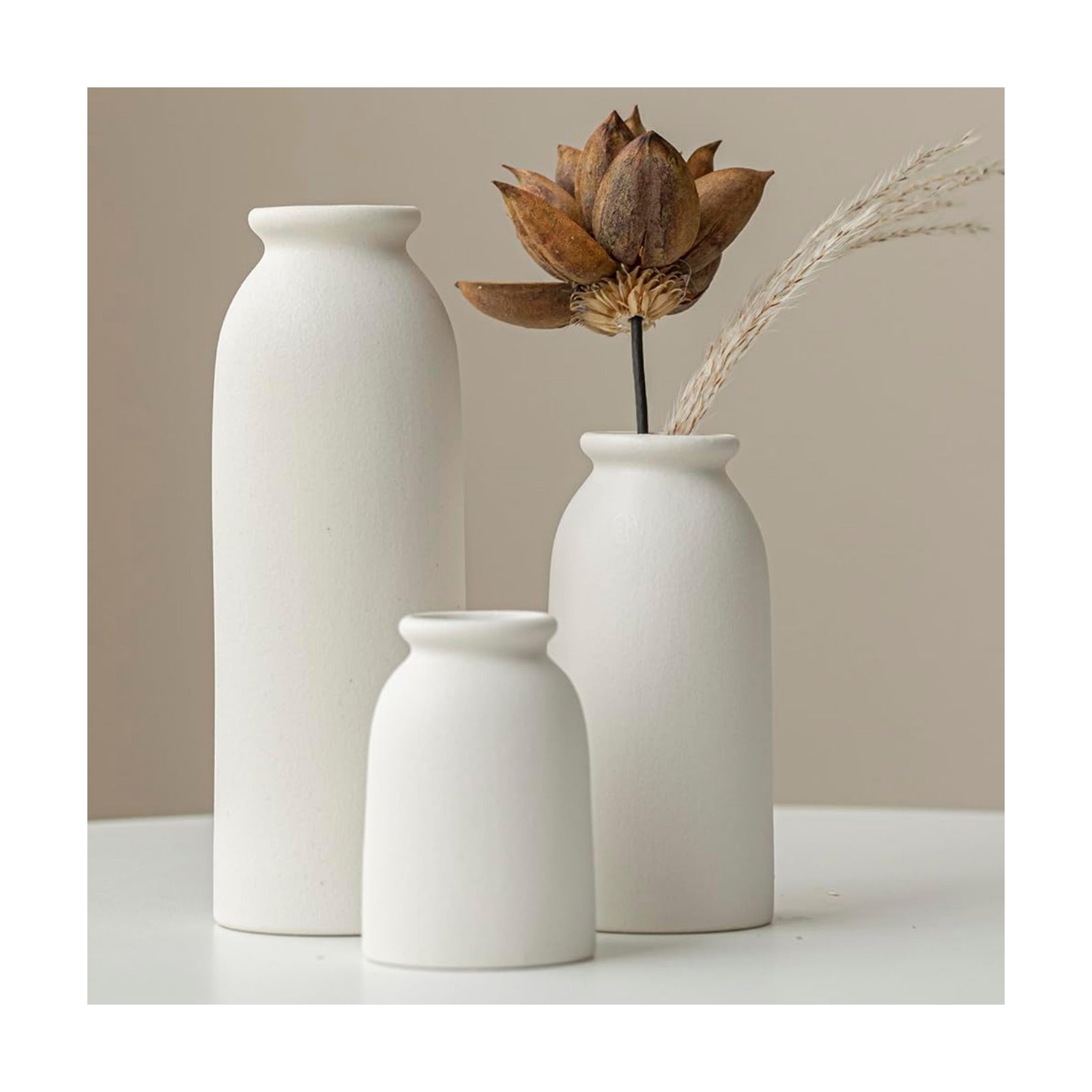 Ceramic Vase Set-3 / White